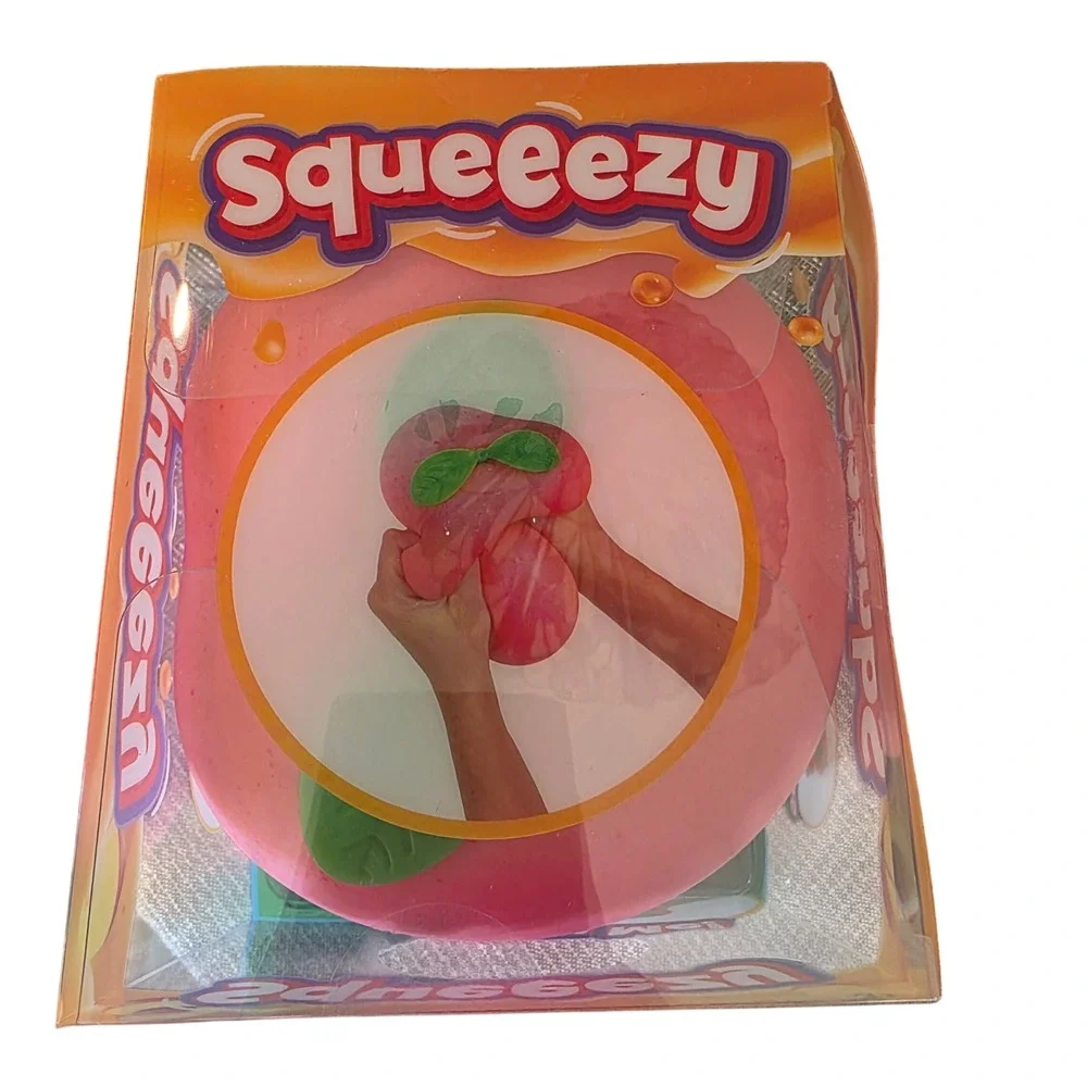 New Squeeezy Peach Giant Sensory Fidget Stress Ball  Pink Gel Filled Toy